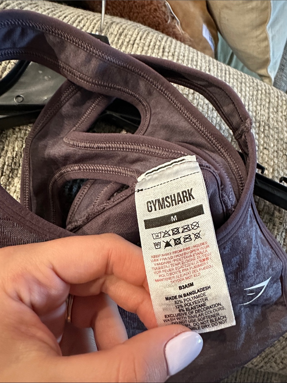 Gymshark mauve racerback sports bra